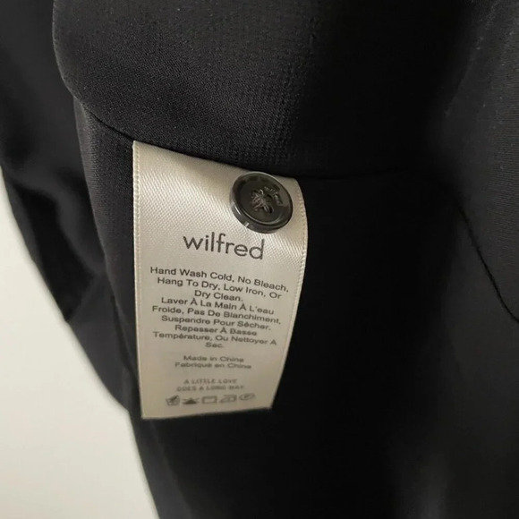 Aritzia Wilfred Ninette  Ruffle Drape Dress Black Size Medium - Picture 9 of 10